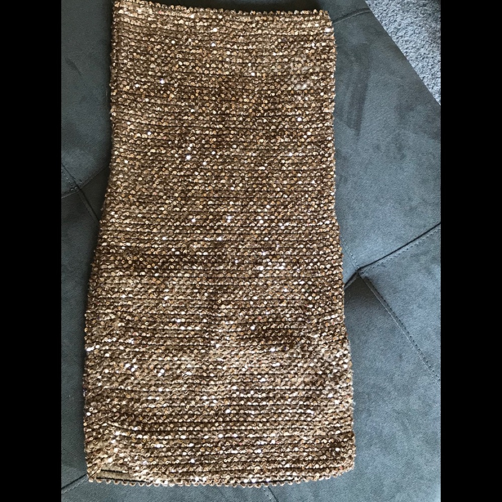 Gold sequin dress